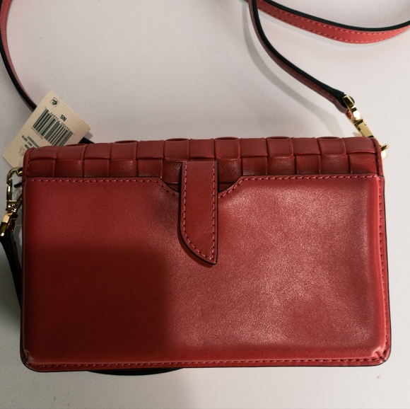 Michael Kors Jet Set Leather Woven Phone Crossbody - Picture 6 of 8